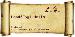 Lepényi Hella névjegykártya